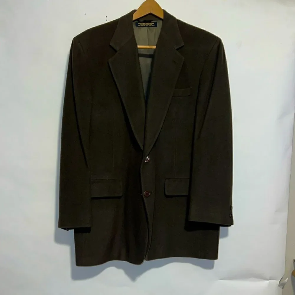BROOKS BROTHERS Dark Grey Camel Hair Sport Coat-44R